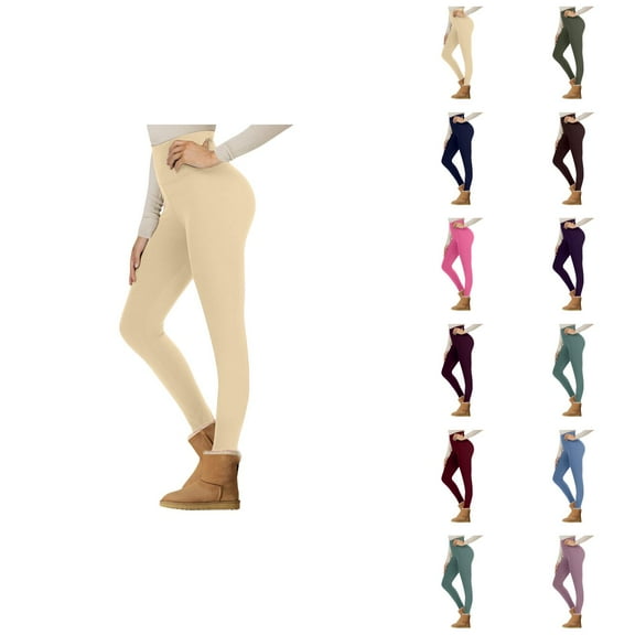 Lined Leggings for Women 2025 Winter High Waisted Tummy Control Thermal Warm Tights Running Yoga Pants