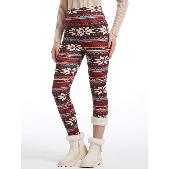 Fleece Lined Leggings for Women High Waisted Thermal Leggings Warm Winter Tights Tummy Control Soft Stretch Pants M