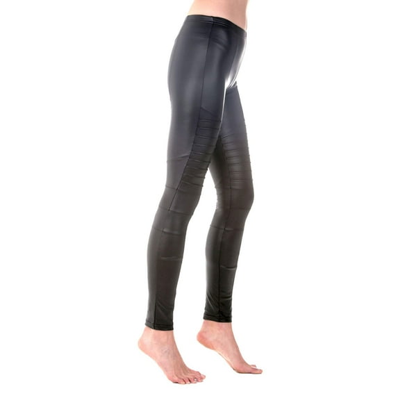 Fleece-Lined Liquid Moto Legging