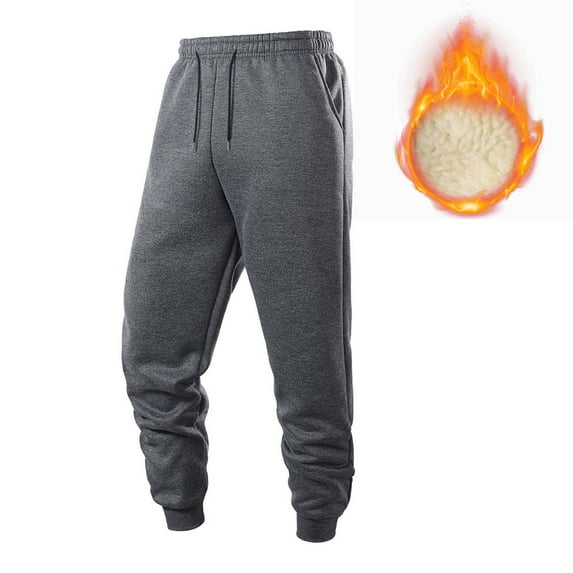 Fleece Lined Pants Men Men Sweatpants Men's Baggy Fleece Workout Sweatpants with Pockets Drawstring Lounge Athletic Running Pants