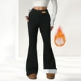 thumbnail image 1 of Fleece Lined Pants Women Winter Thermal Warm Flare Leggings Comfy Soft High Waisted Yoga Pants Black L, 1 of 8