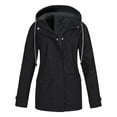 thumbnail image 1 of Fleece-Lined Rain Jacket, Waterproof Hiking Shell, Winter Outdoor Coat Black S , Coat, 1 of 5