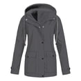 thumbnail image 1 of Fleece-Lined Rain Jacket, Waterproof Hiking Shell, Winter Outdoor Coat Grey Xxl , Coat, 1 of 5