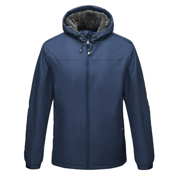 Fleece Lined Rain Jacket for Men Casual Waterproof Raincoat Lightweight Rain Jackets Outdoor Travel Hiking Rain Coat Windbreaker with Hood