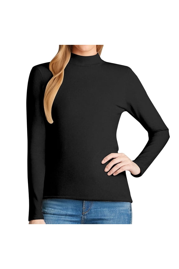 Fleece Lined Shirt Women Turtleneck Thermal Underwear Top Warm Long Sleeve Winter Ski Cold Weather Base Layer