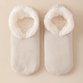 thumbnail image 1 of Fleece Lined Slipper Socks Cozy Winter Warm Fuzzy Socks Non Slip Indoor House Slippers Thick Thermal Bootie Slippers for Women and Girls, 1 of 5