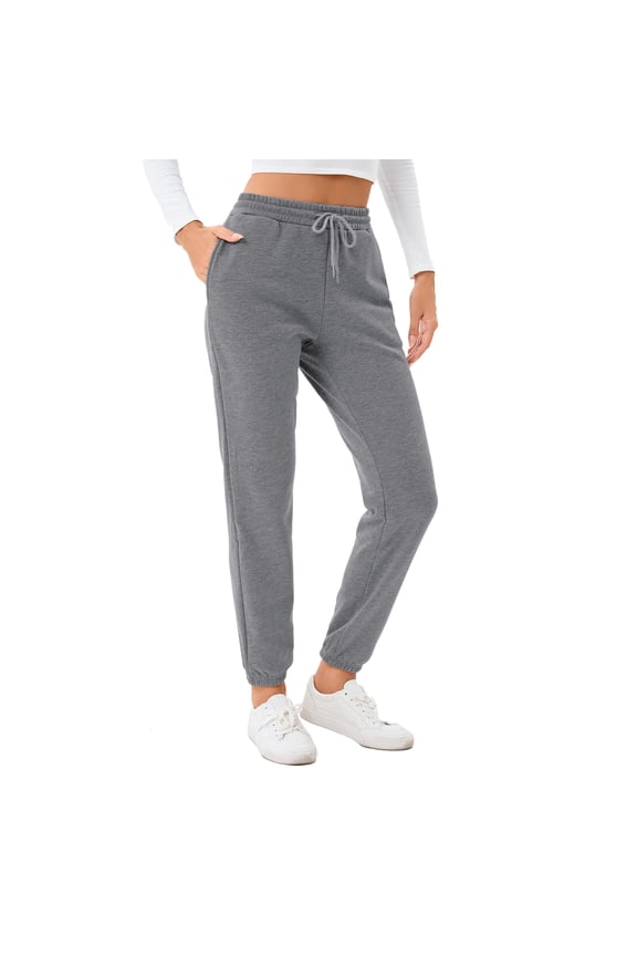 Fleece Lined Sport Pants for Women with Pockets, Winter Workout Running Thick Yoga Pants Warm Joggers, Gray