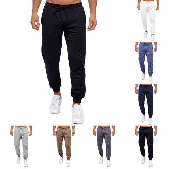 Fleece Lined Sweatpants For Men Classic Fit Casual Lounge Cozy Sweat Pants Joggers With Pockets Blue XXXXXL