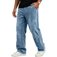 thumbnail image 1 of Fleece Lined Sweatpants For Men Straight Leg Casual Pants With Elastic Waist Drawstring And Pockets For Winter Outdoor Wear, 1 of 4