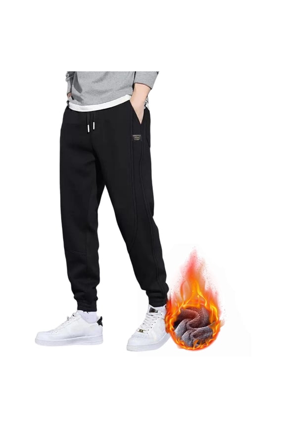 Fleece Lined Sweatpants for Men Plus Size Winter Thermal Warm Running Joggers Active Drawstring Elastic Waist Pants