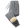 thumbnail image 1 of Fleece Lined Sweatpants for Men Women Winter Warm Thickened Joggers Drawstring Waistband Elastic Cuffs Casual Trousers, 1 of 4