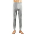 thumbnail image 1 of Fleece Lined Thermal Pants Elastic Waist Solid Base Layer Pants for Cold Gray 4XL, 1 of 3