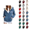 thumbnail image 1 of Fleece Lined Thick Hoodies for Women 2025 Winter Long Sleeve Zip Up Graphic Hooded Sweatshirt with Pockets Jacket Coat, 1 of 5
