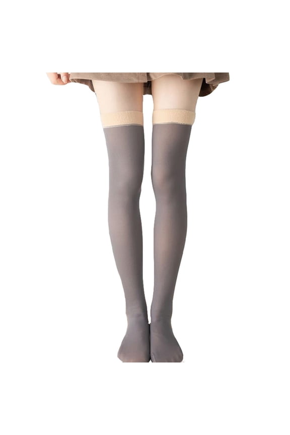 Fleece Lined Thigh High Stockings, Fake Translucent Opaque Stay Up Warm Winter Tights for Women Thermal leggings for Women Winter Warm Thick Tights