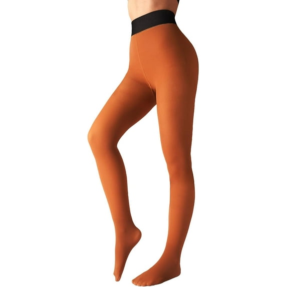 Fleece Lined Tights Sheer Women - Fake Translucent Warm Pantyhose Leggings Sheer Thick Tights for Winter