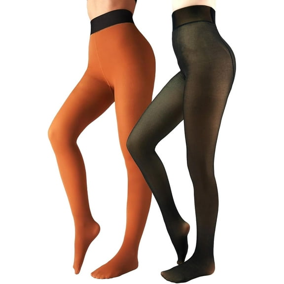 Fleece Lined Tights Sheer Women - Fake Translucent Warm Pantyhose Leggings Sheer Thick Tights for Winter