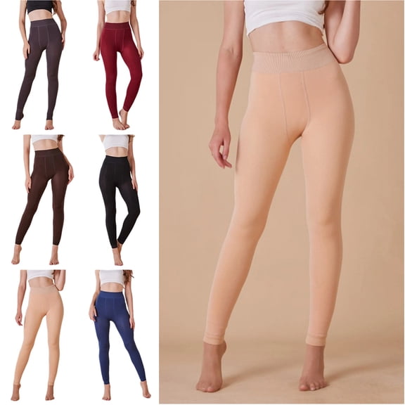 Fleece Lined Tights Sheer Women - Warm Pantyhose Leggings Sheer Thick Tights for Winter Complexion One Size
