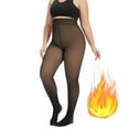 thumbnail image 1 of Fleece Lined Tights for Women, PUTUO Plus Size Tights, Sheer Leggings Fake Translucent Plus Size Pantyhose, Winter Thermal High Waisted Pantyhose for Women, Black, 1 of 9