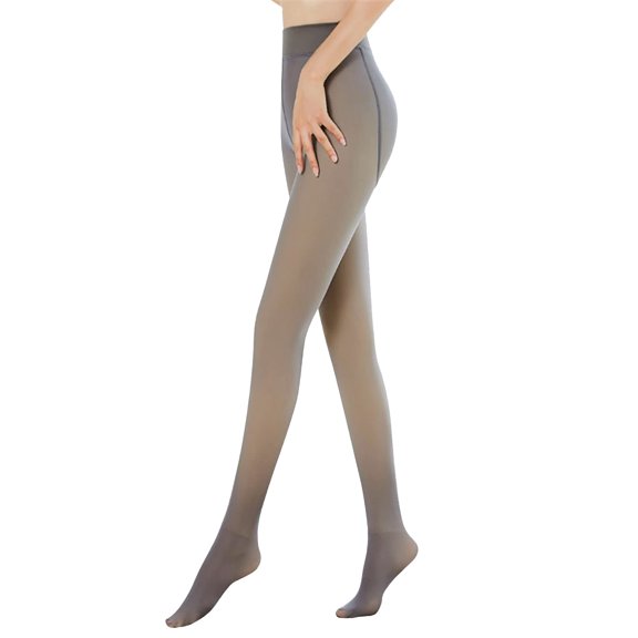 Fleece Lined Tights Women Sheer Fake Translucent Tights Faux Translucent Winter Thermal Warm High Waisted Leggings