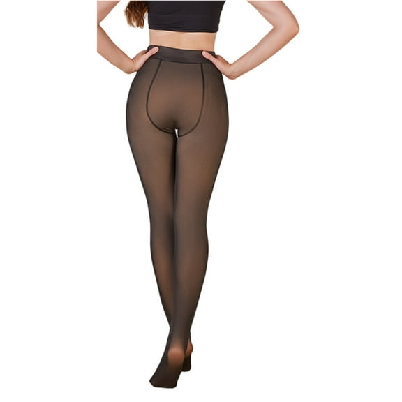 Fleece Lined Tights Women,Thermal Warm Fleece Lined Leggings Tights for Winter Skintone Sheer Pantyhose Complexion XL
