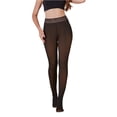 thumbnail image 1 of Fleece Lined Tights Women Thermal Winter Leggings with Fleece Lined Fake Translucent Warm Thick Tights Pantyhose for Women,Brown L, 1 of 7
