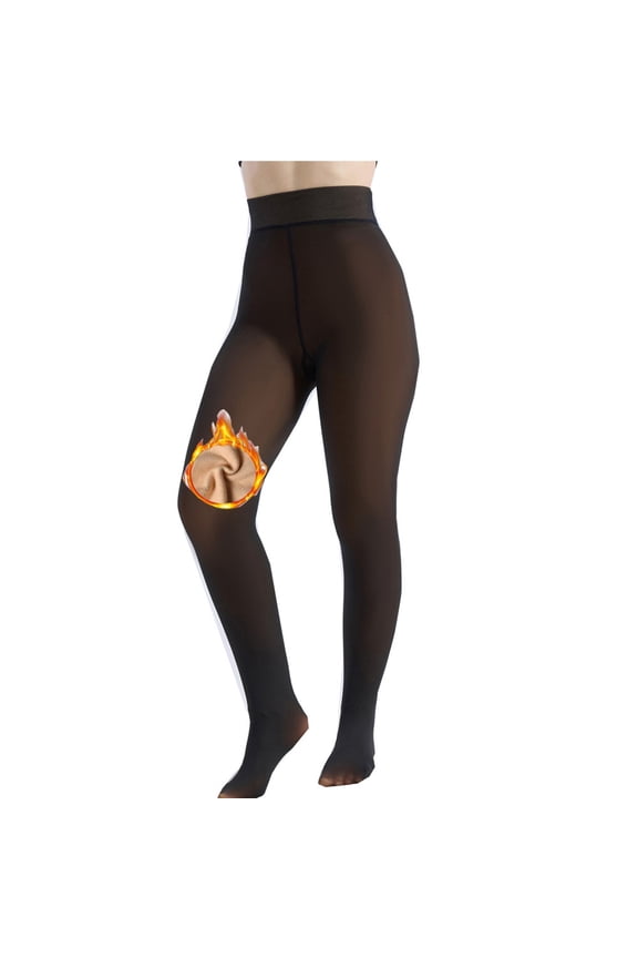 Fleece Lined Tights Women, Thick Warm Sheer Tights for Women, Fake Translucent Winter Pantyhose Thermal Leggings
