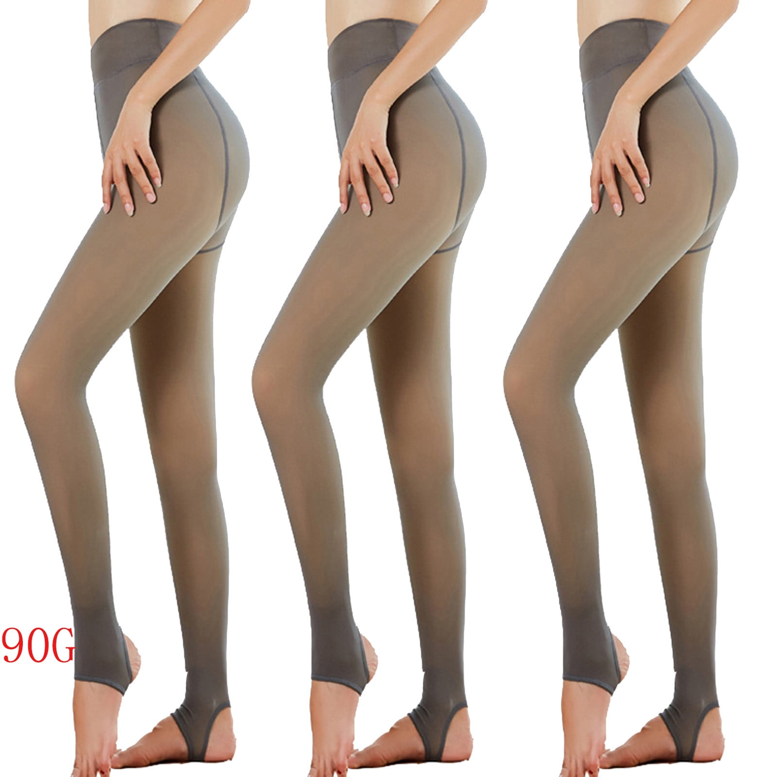 Fleece Lined Tights Women, Warm Pantyhose leggings Women,Fake Translucent  Thermal Skin Colored Tights for Winter