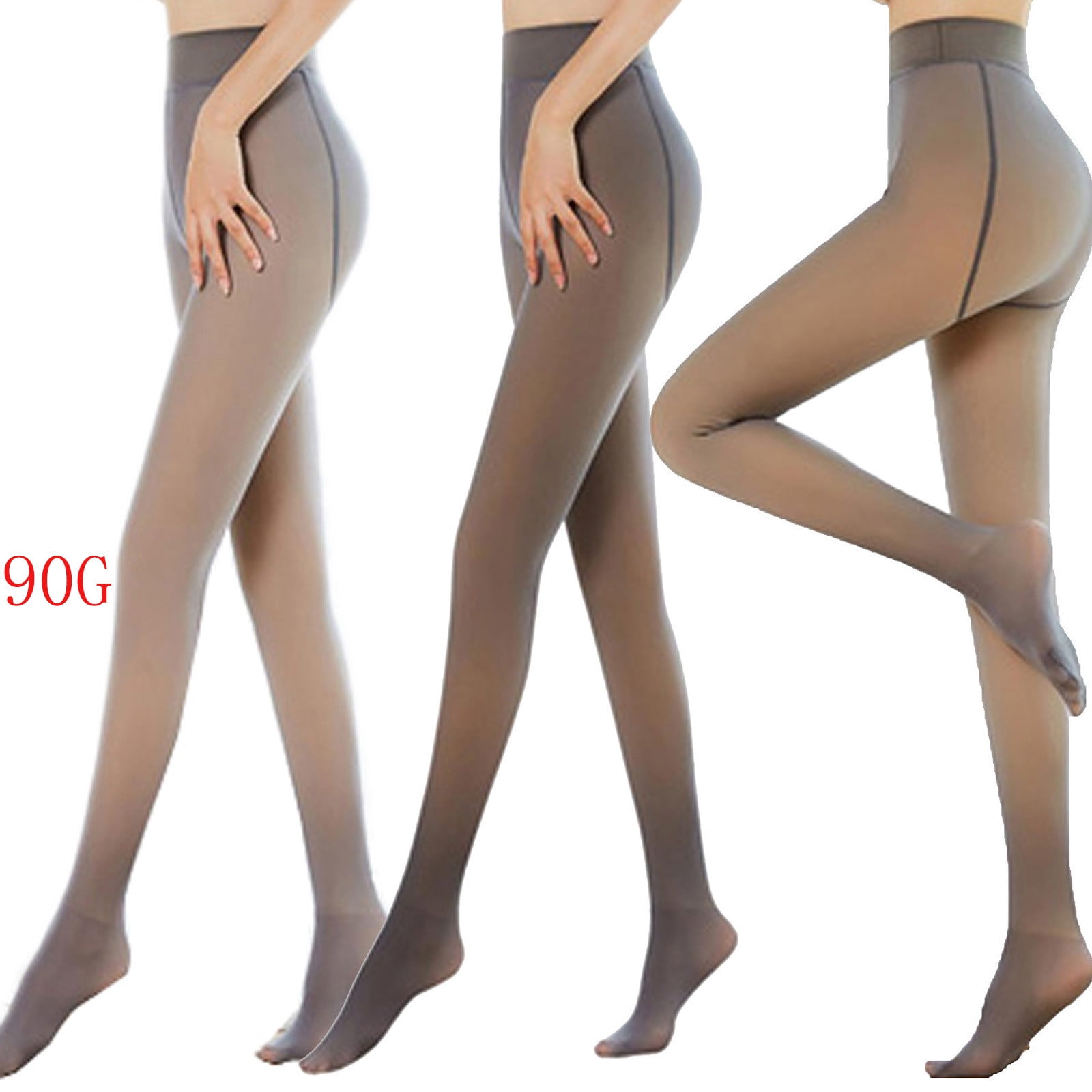 Fleece Lined Tights Women, Warm Pantyhose leggings Women,Fake Translucent Thermal  Skin Colored Tights for Winter 