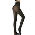 thumbnail image 1 of Fleece Lined Tights for Women, Thermal Warm Black Pantyhose Leggings, Fake Translucent Thick Tights for Winter, 1 of 6