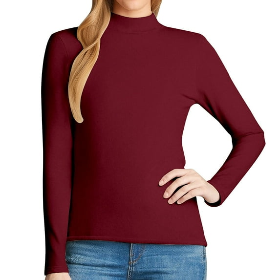Fleece Lined Top Womens Ski Base Layer Turtleneck Thermal Long Sleeve Warm Winter Cold Weather Shirt