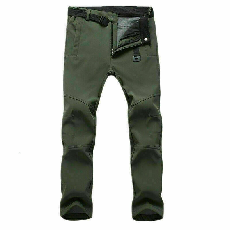 Fleece Lined Trousers Men Outdoor Walking Winter Trousers Hiking