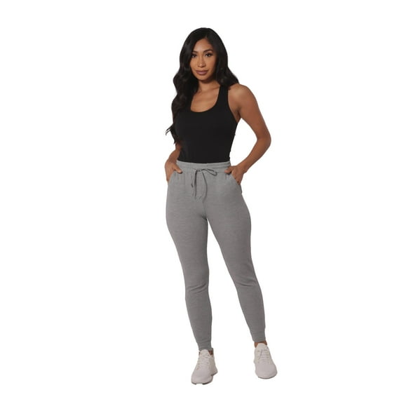Fleece Lined Waffle Jogger Sweatpants - Light Grey