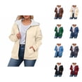 thumbnail image 1 of Fleece Lined Warm Jacket Coat for Women 2025 Fall Winter Long Sleeve Zip Up Sweatshirt Hoodie with Pockets Outerwear, 1 of 1