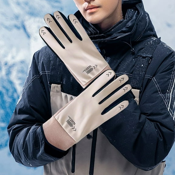 Fleece Lined Winter Gloves, Unisex Thermal Touch Screen Gloves for Outdoor Sports, Cold-Resistant Skiing, Cycling, and Driving Gloves for Men and Women