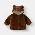 thumbnail image 1 of Fleece Lined Wool Outfit for Children Boy Girl Fall Winter Thick Warm Thick Fuzzy Basic Coats Child 2025 Fashion, 1 of 4