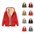 thumbnail image 1 of Fleece Lined Zip Up Hoodie for Women 2025 Casual Winter Long Sleeve Basic Hooded Sweatshirt with Pockets Jacket Outerwear, 1 of 4