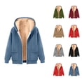 thumbnail image 1 of Fleece Lined Zip Up Hoodie for Women 2025 Casual Winter Long Sleeve Basic Hooded Sweatshirt with Pockets Jacket Outerwear, 1 of 4