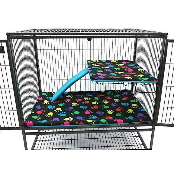 Fleece Liners for Ferret Nation Critter Nation Cage (Single, Paws)