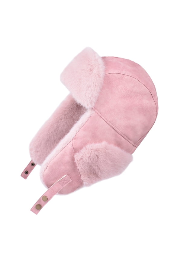 Fleece Lining Russian Ushanka Trapper Hat with Windproof Ear Protection Ear Flaps Fleece Lining Caps for Cold Weather