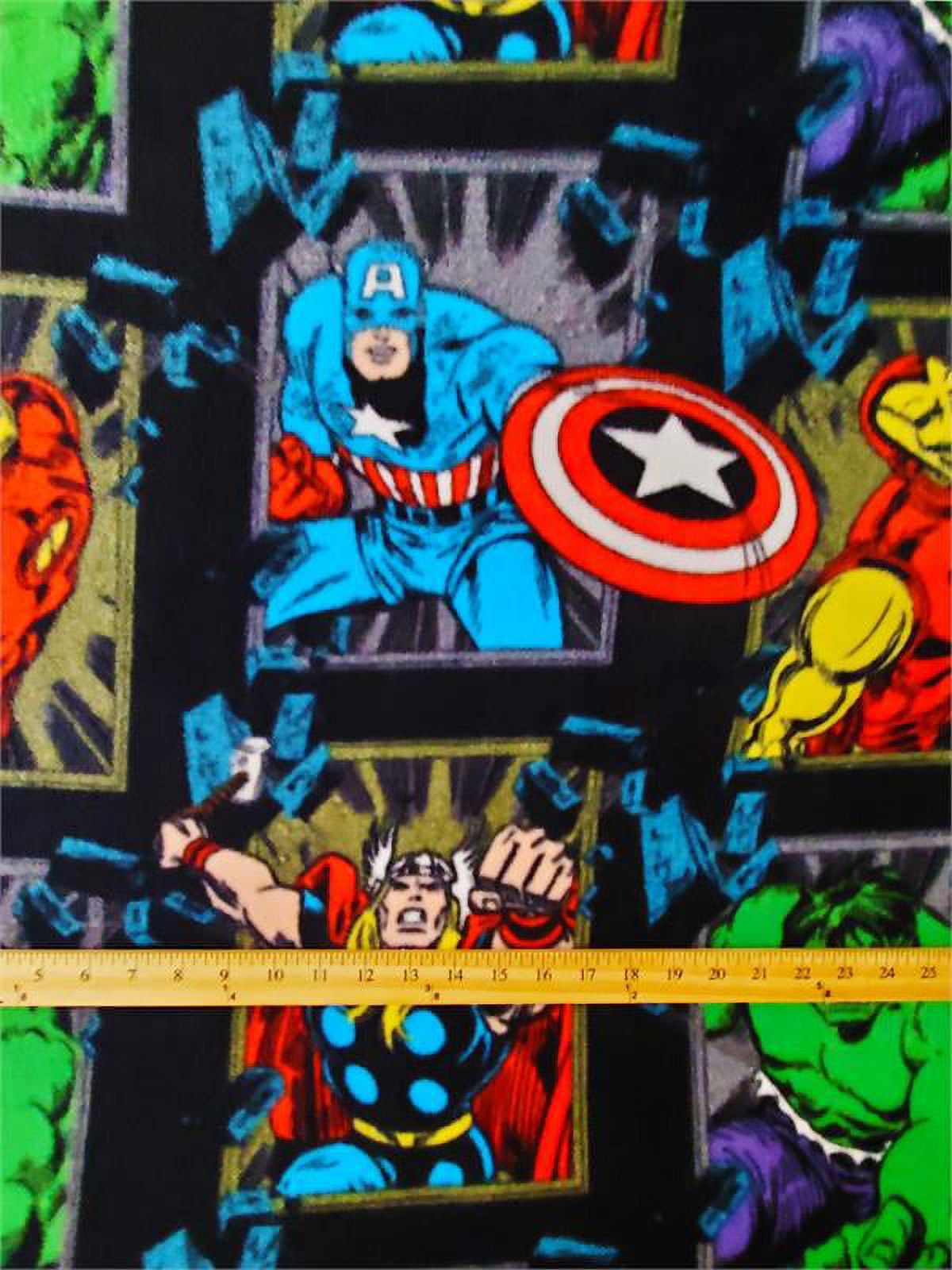 Fleece MARVEL'S JUSTICE LEAGUE Print Fabric - HEROES IN FRAME POSE /58" Wide/ SOLD BY THE CONTINUOUS YARD