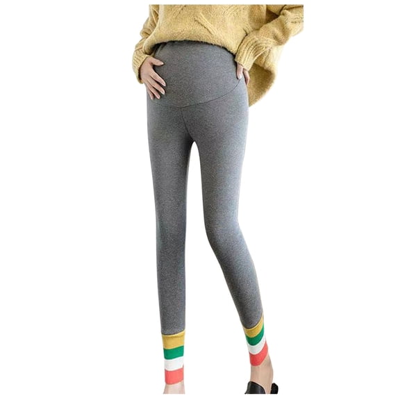 Fleece Maternity Leggings 2026, Thickened Pregnancy Pants Over Bump with Pockets Maternity Trousers Soft Belly Support Yoga Pants Stretchy Winter Tights Workout Pregnant Jeggings Sports Bottoms