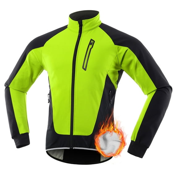 Fleece Men Cycle Jacket Waterproof Windproof Thermal Fleece Bike Jersey Riding Running Autumn Winter Jacket Coat