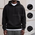 thumbnail image 1 of Fleece Men's Hoodie Vintage Soft Cold Weather Hooded Sweatshirt Men Ribbed Cuffs Pullover with Pocket Black L, 1 of 8