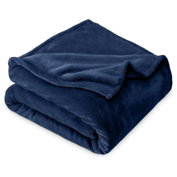 Fleece Microplush Blanket - Lightweight Throw for Bed, Sofa, Couch, Movie Night, Camping, Gifts, and Travel - Ultra Soft Warm Blanket (Throw/Travel, Dark Blue)