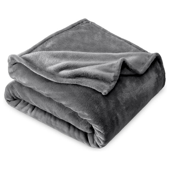 Fleece Microplush Blanket - Throw XL - Lightweight for Bed, Sofa, Couch, Movie Night, Camping, Gifts, and Travel - Ultra Soft Warm Blanket (Throw XL, Grey)