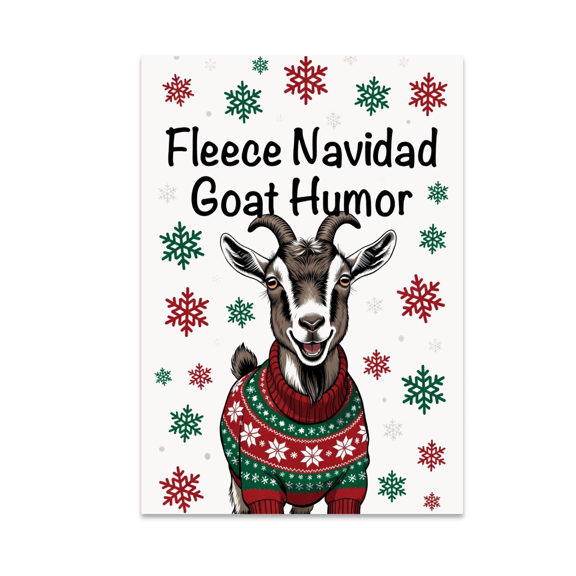 Fleece Navidad Goat Humor - Miniature Goat Lover - 13x19 Poster Print