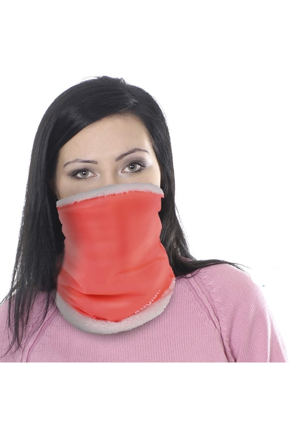 Fleece Neck Gaiter Winter Warmer - Unisex Face Mask with UV, Dust & Wind Protection for Skiing, Snowboarding, Motorcycle, Running - Pink