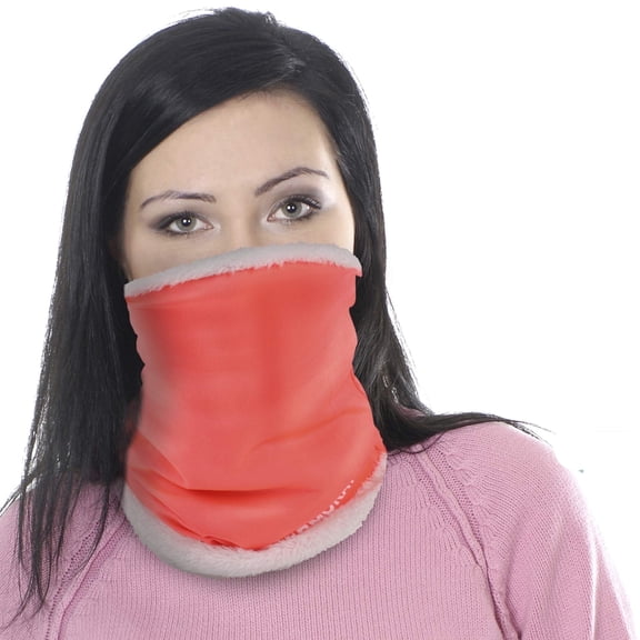 Fleece Neck Warmer | Neck Gaiter Face Mask, Motorcycle Mask, Snowboard Mask & Ski Mask w/UV, Dust & Wind Protection | Perfect Cold Weather Running Gear for Women & Men (PINK)