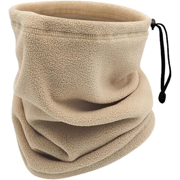Fleece Neck Warmer Winter Gaiter Ski Tube Scarf Cold Weather Face Cover Thermal Mask Windproof Covering Khaki -