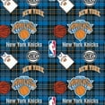 thumbnail image 1 of Fleece New York Knicks Plaid NBA Basketball Pro Sports Team Fleece Fabric Print by the yard (s82nyk00005ac), 1 of 1